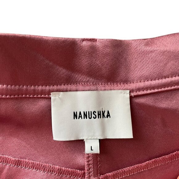 Nanushka Western Marfa Pink Wide Leg Pants L - Picture 4 of 6